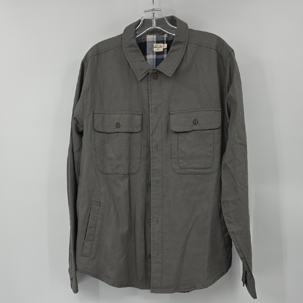 Bridge & Burn Crest Shirt Jacket Flannel Plaid Lined Size L